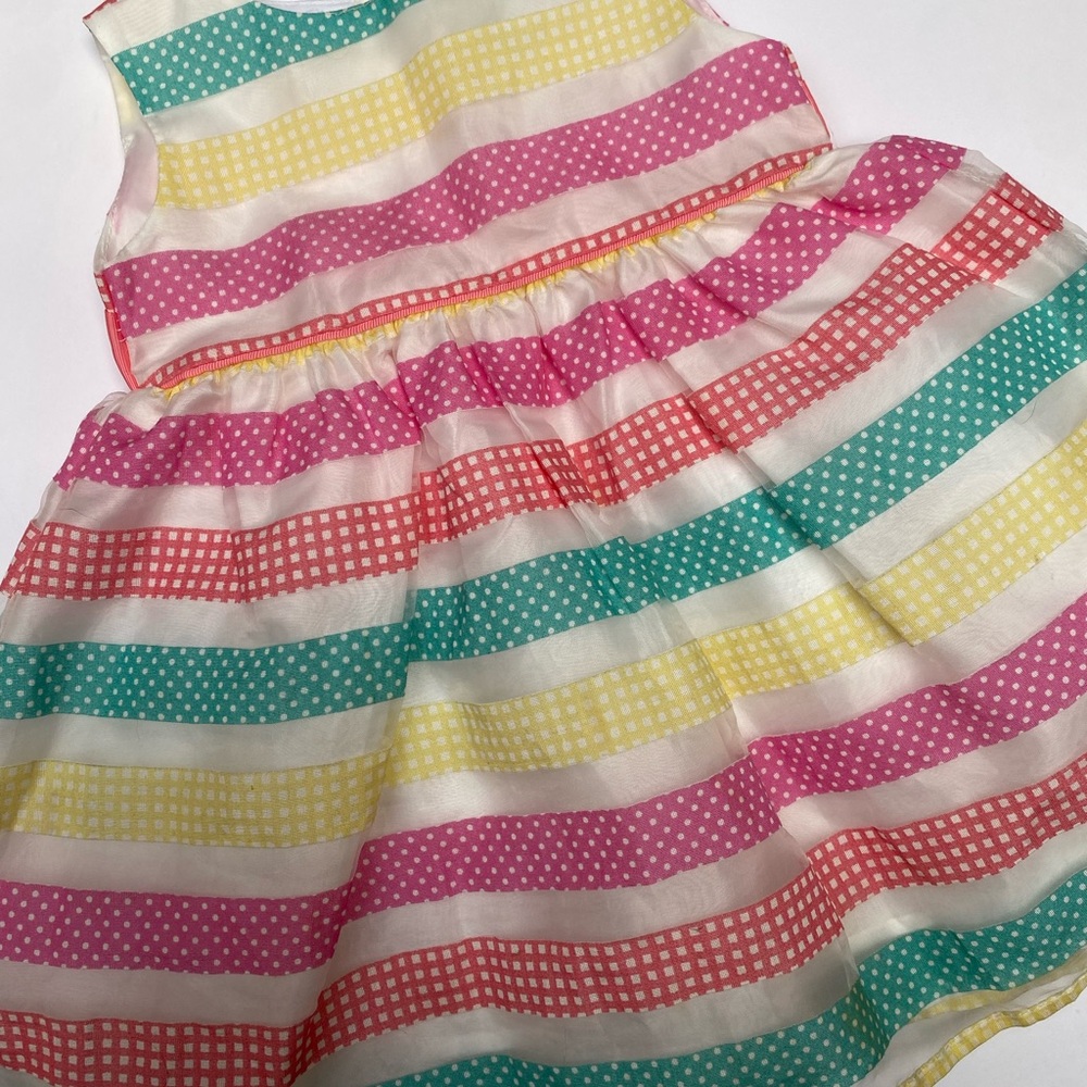Vibrant Striped Kids Easter Dress